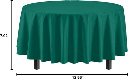12-Pack Premium Plastic Tablecloth 54in. x 108in. Rectangle Table Cover - Dark Blue - Colors B