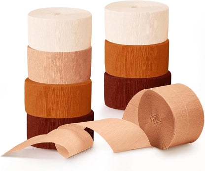 NICROHOME EUR Wedding Party Decorations, 8 Rolls Moss Sage Green Pink Crepe Paper Streamers for Boho Baby Shower, Wedding, Engagement Party, Spring Party, Birthday Party Supplies, 82 ft Long