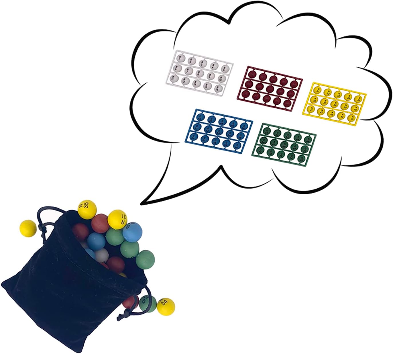 JUNWRROW Deluxe Bingo Game Set with Storage Bag- Includes 6-Inch Antique Gold Rotary Cage,75 Calling Balls,100 Mixed Cards,1000 Colorful Chips, Master Board&Carry Bag for Family Party,Large Groups