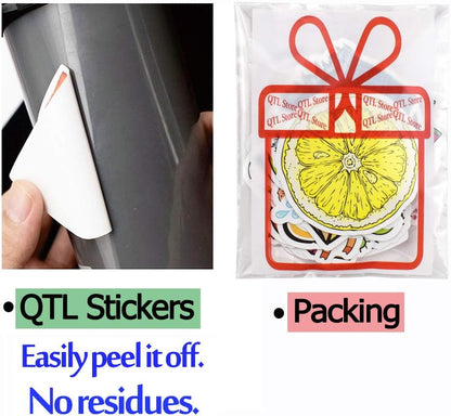 QTL Neon Stickers for Teens & Students Prizes, Waterproof Vinyl Party Favor Stickers, School Rewards, Water Bottle and Laptop, 50PCS - Colors B