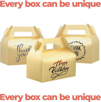 UnicoPak 30 Pack Party Favor Boxes Treat Boxes, White Gable Gift Boxes for Party Favors Goodies Cookies Treats Candies Meals Lunch, 6.5x3.5x3.5 Inches