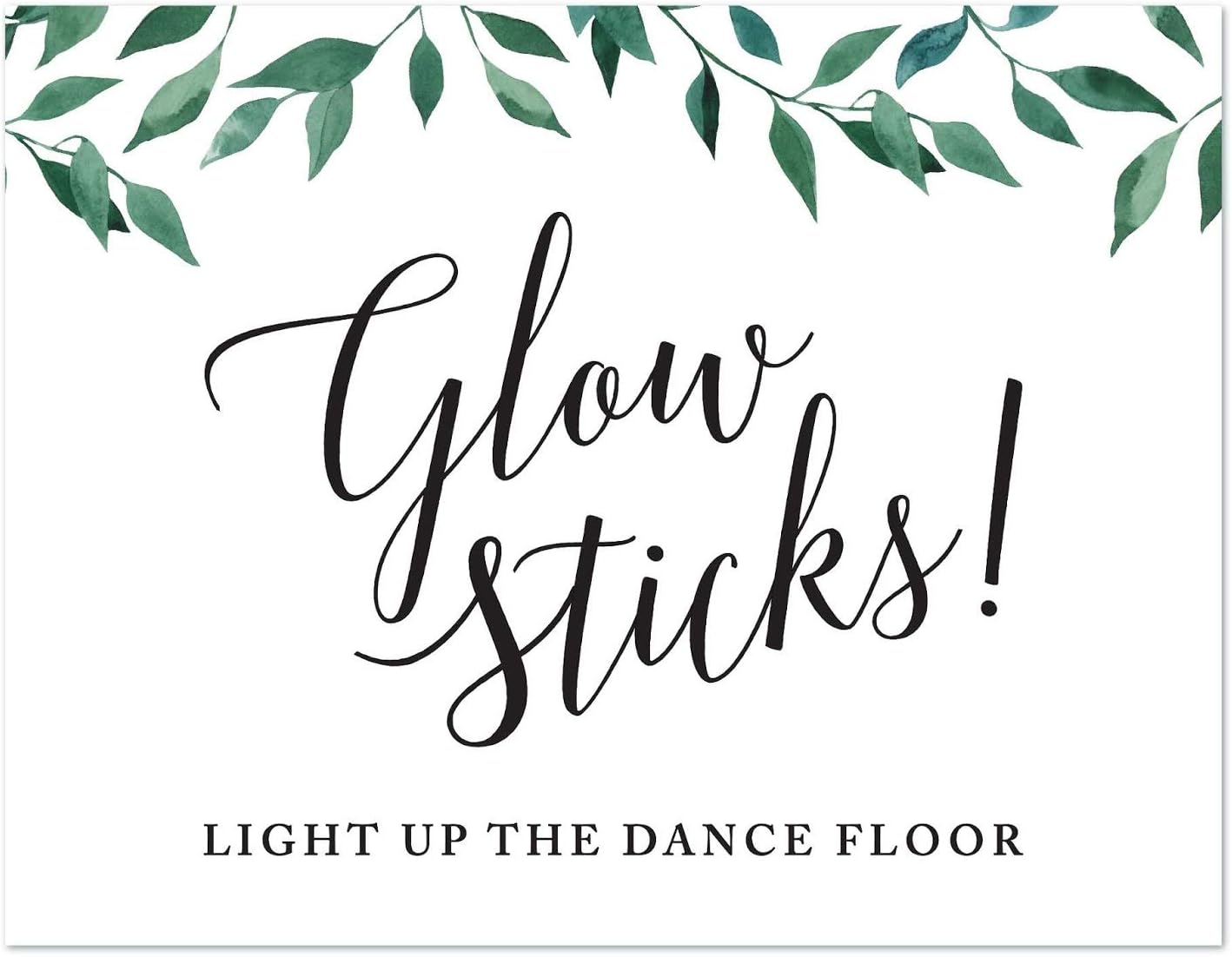 Andaz Press Wedding Party Signs, Natural Greenery Green Leaves, 8.5x11-inch, Bridal Shower Scavenger Hunt, 1-Pack - Colors D