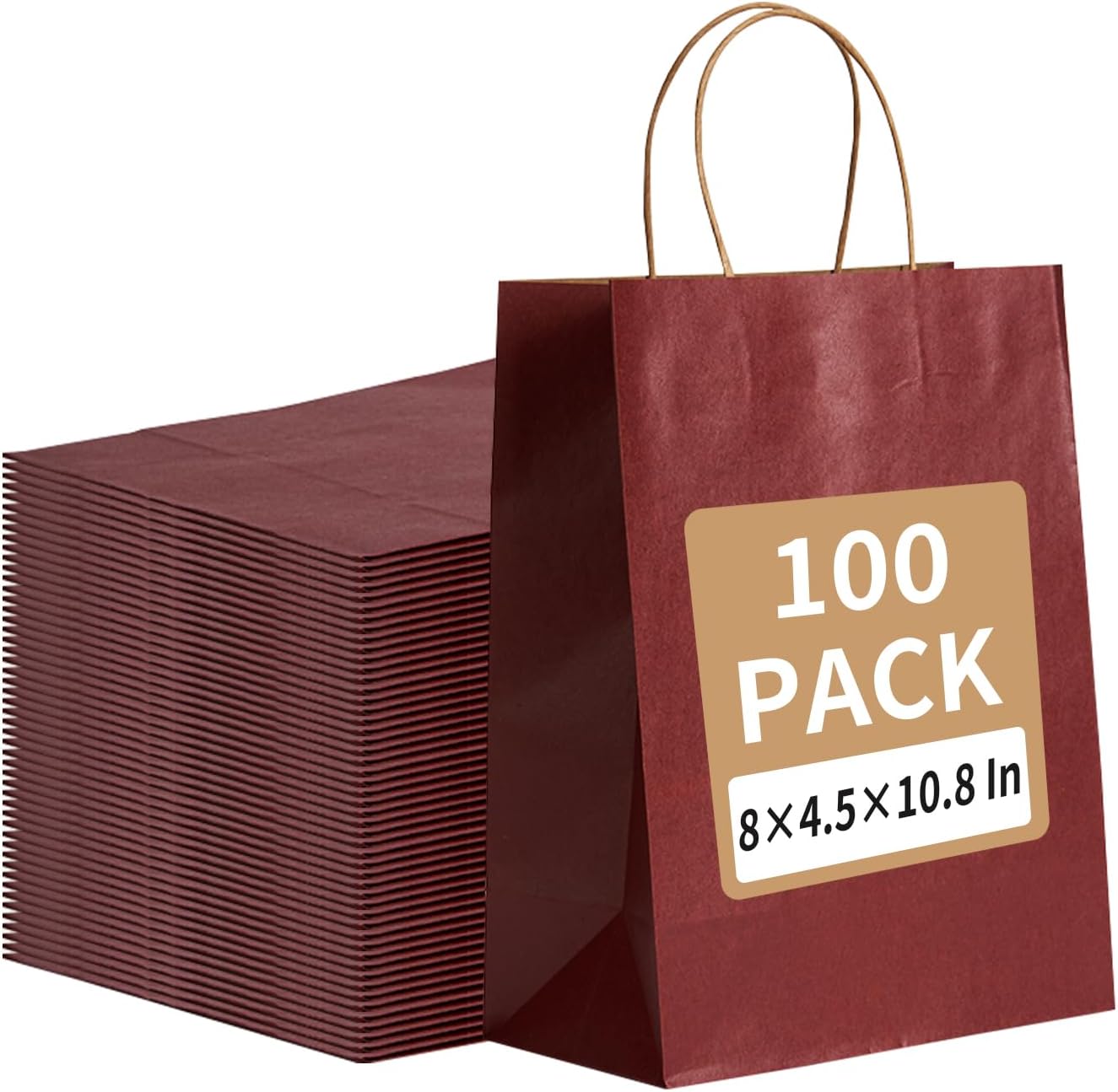 RACETOP 32 Pack Small Paper Gift Bags with Handles, 5.8"×3.2"×8.25" Kraft Paper Party Favor Bags Bulk for Kids Birthday, Baby Shower, Crafts, Wedding, Party Supplies (8 Colors)