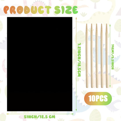 Gersoniel 60 Pieces Scratch Paper Craft Art Set Adults Scratchboard Kits 7.2 x 5 Inch Black Scratch Off Paper Scratchboard Pad Art Supplies with Wooden Stylus for DIY Birthday Party Gift Supplies