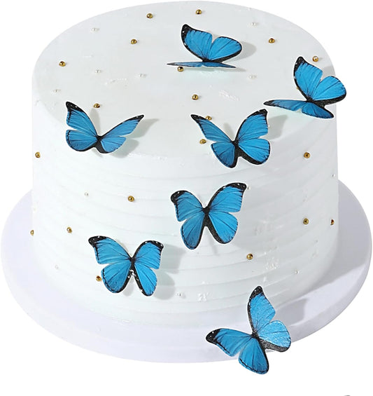 48Pcs Edible Butterflies for Cake Decorating Wafer Paper Butterfly Cupcake Toppers Edible Cake Toppers for Wedding Birthday Party Cupcakes Decorations(Mix Color)
