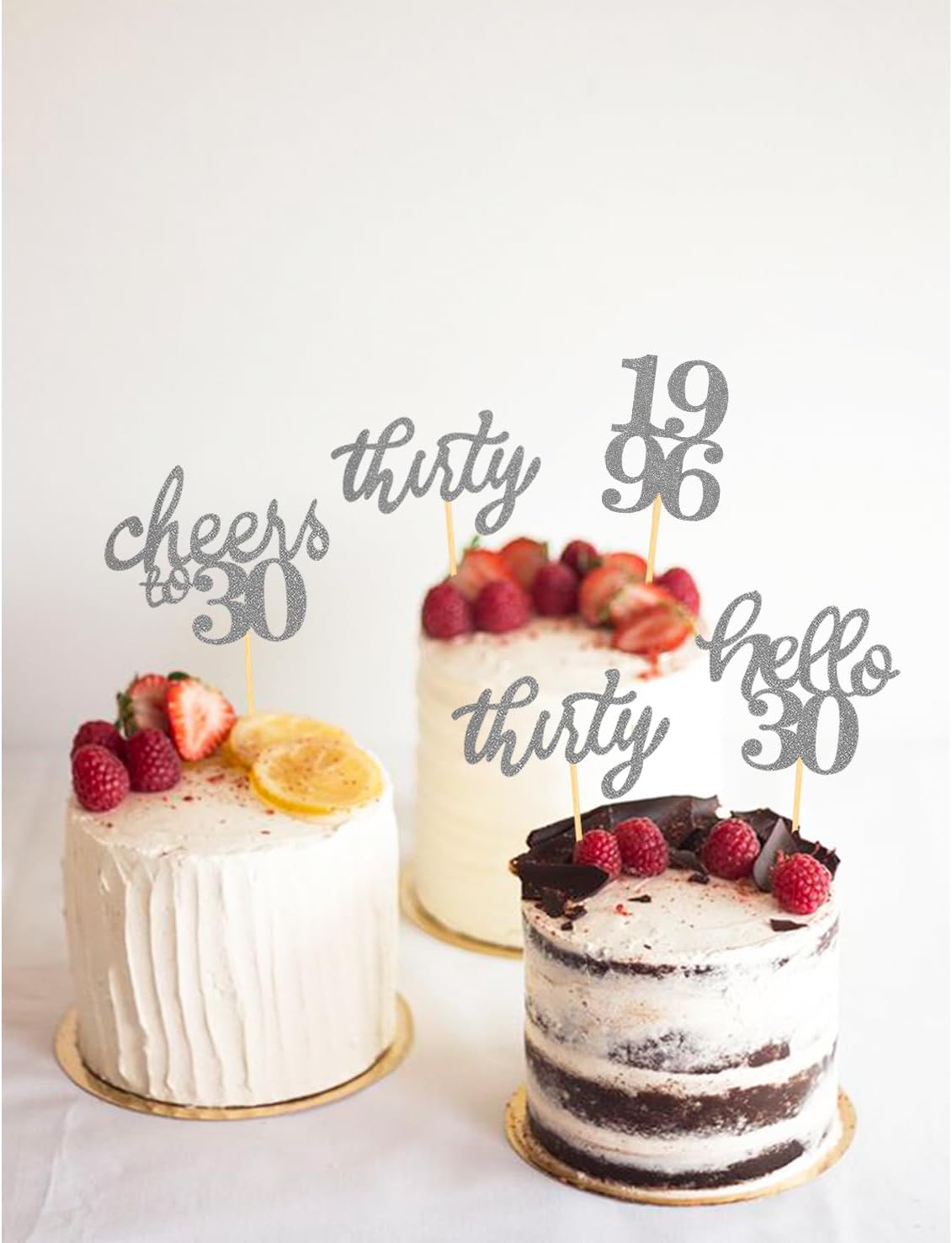 24 PCS Glitter 30th Birthday Cupcake Toppers for Celebrating Thirty Years Old Birthday Party Decorations for 30th Anniversary Party Supplies (Gold)