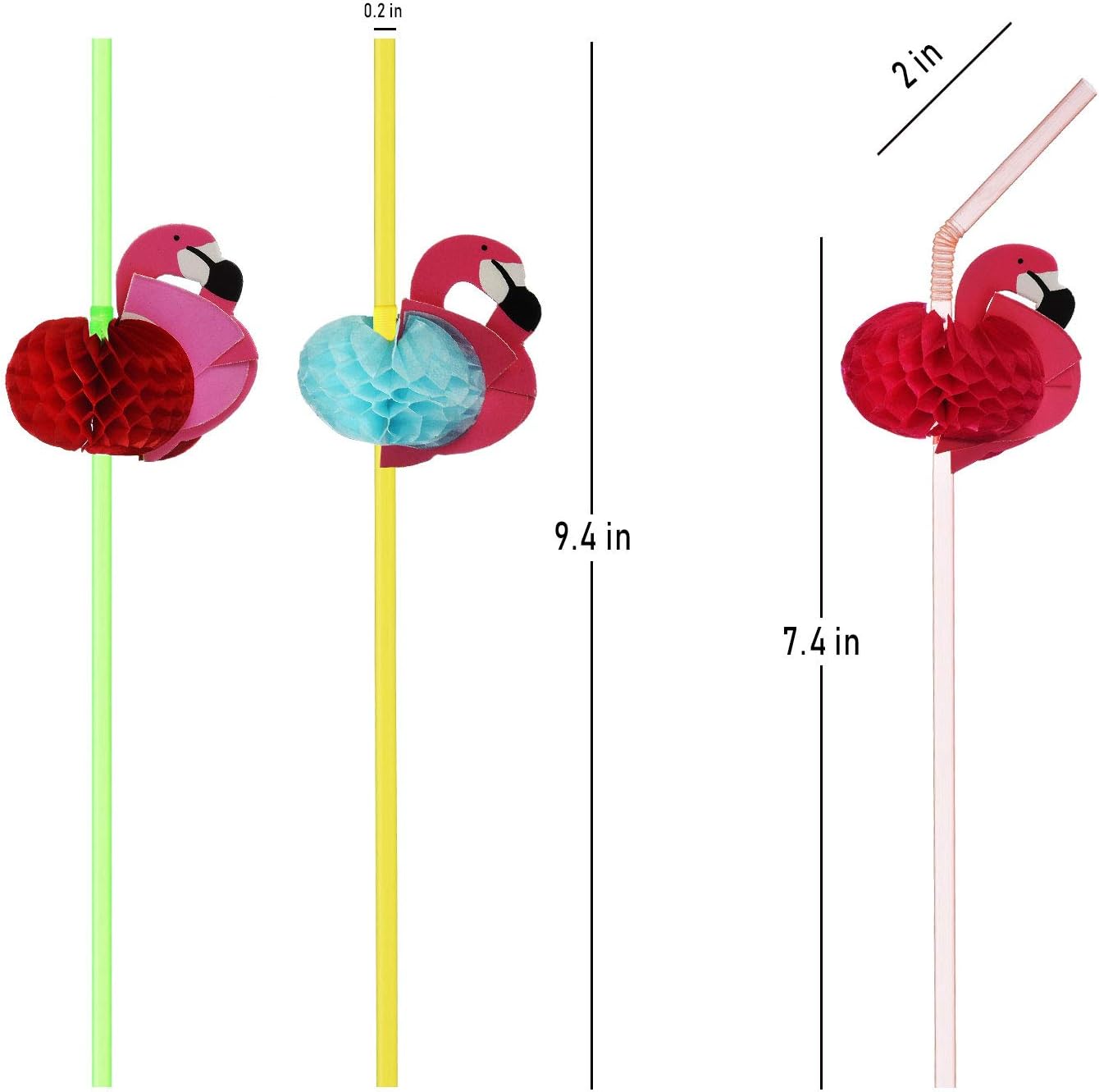 ALINK 50 Umbrella Parasol Drinking Straws, Hawaiian Beach Cocktail Luau Party Decorations Supplies