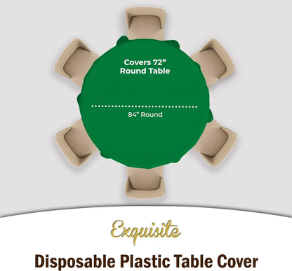 Exquisite Party Solids 6-Pack Premium Plastic Tablecloth 54in. x 108in. Rectangle Plastic Table Cover - Navy