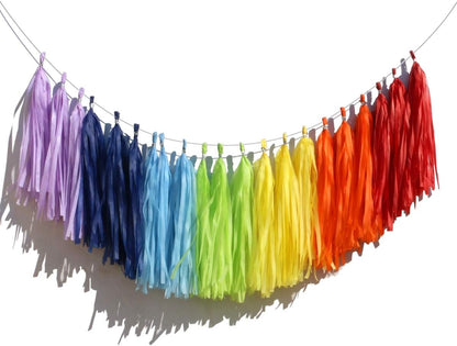 9.8in Blue Tissue Paper Tassel DIY Hanging paper decorations Party Garland Decor for Party Decorations Wedding,Festival,Baby Shower Decoration 20PCS25cm
