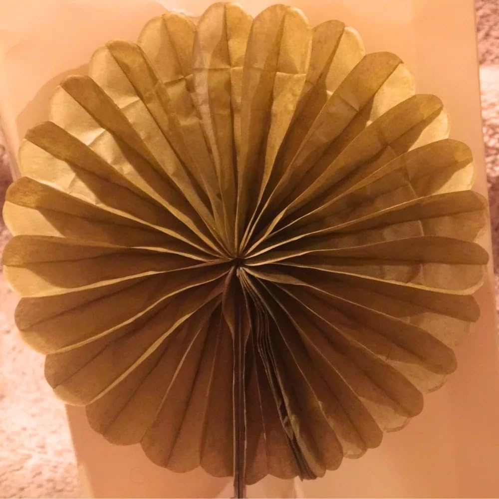 Sunflower Yellow Hanging Tissue Paper Fans - 6'', 3 Count - Perfect for Parties & Home Decor