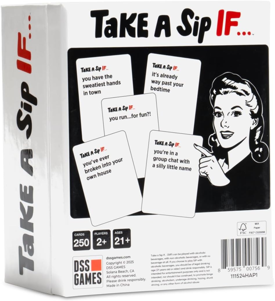 DSS Games Take A Sip If… [Hilarious Party Game for Adults, Game Night, Ice Breakers, Conversation Starter, Great for Chill Nights or Big Groups, Fun Gift for Friends]