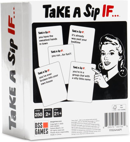 DSS Games Take A Sip If… [Hilarious Party Game for Adults, Game Night, Ice Breakers, Conversation Starter, Great for Chill Nights or Big Groups, Fun Gift for Friends]