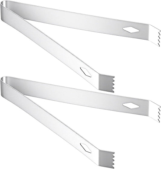 2PCS Mini Metal Tongs, Stainless Steel Tongs for Serving Food, Small Metal Tong for Appetizers Buffet Toaster, Charcuterie Accessories & Kitchen Utensils - 6.3 Inch