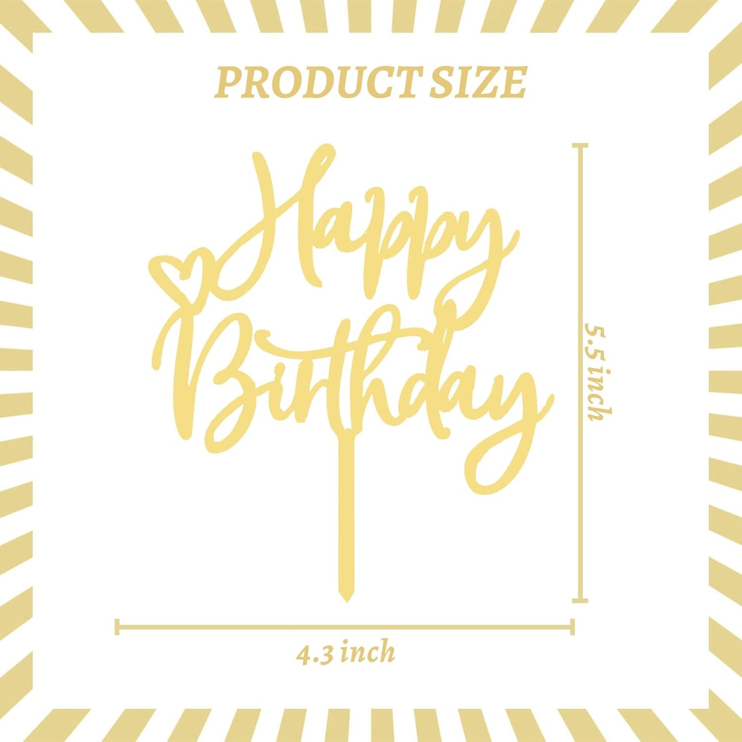 DIY Happy birthday Cake Topper Black Acrylic