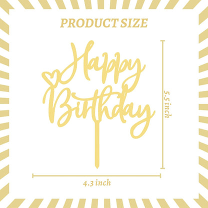 DIY Happy birthday Cake Topper Black Acrylic
