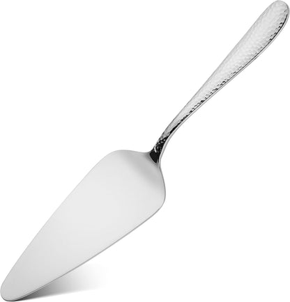 Hudson Essentials Bergamo Hammered 18/10 Stainless Steel Wedding Cake Knife & Cake Server Set – Perfect for Weddings, Engagements, & Birthay Parties