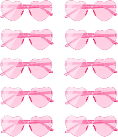 AEAHALY Heart Sunglasses for Women and Men Rimless Heart Shaped Sunglasses Bachelorette Bride Party Accessories