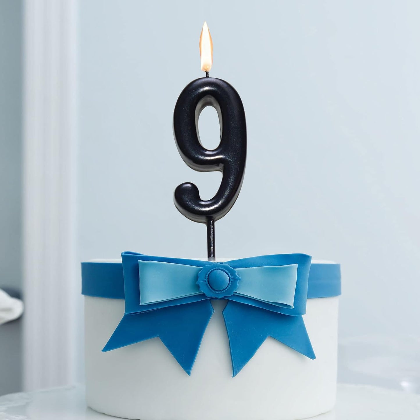 10 Pieces Birthday Numeral Candles, Cake Numeral Candle for Cake Decoration, Number 0-9 Cake Topper Candles Number 0 1 2 3 4 5 6 7 8 9 for Birthday Wedding Anniversary Party Celebration, Black