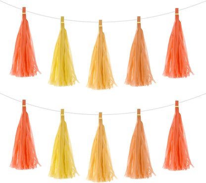MECCANIXITY 20Pcs Light Blue Tassel Garland Banner with Rope Tissue Paper Tassels Party DIY Kits for Anniversary Wedding Birthday Party
