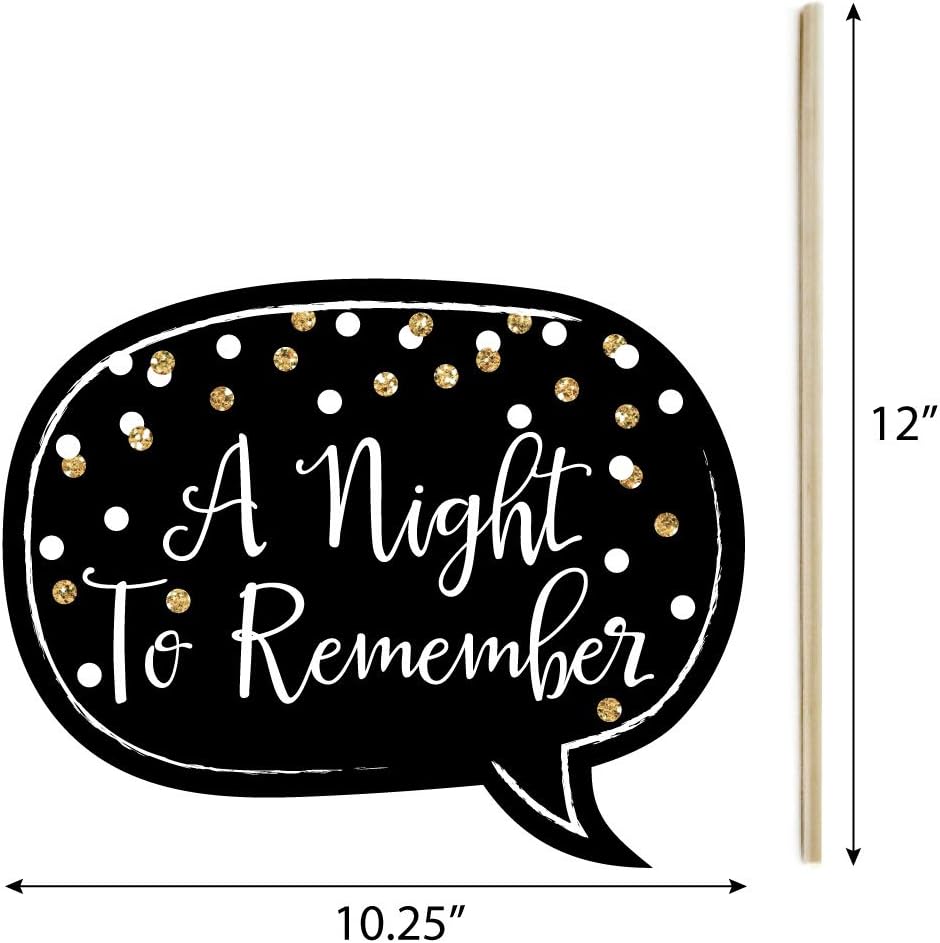 Big Dot of Happiness Prom - Photo Booth Props Kit, Dance Decorations, Photography Accessories, Party Decor- 20 Piece set