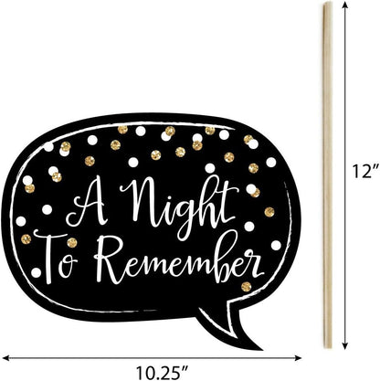 Big Dot of Happiness Prom - Photo Booth Props Kit, Dance Decorations, Photography Accessories, Party Decor- 20 Piece set