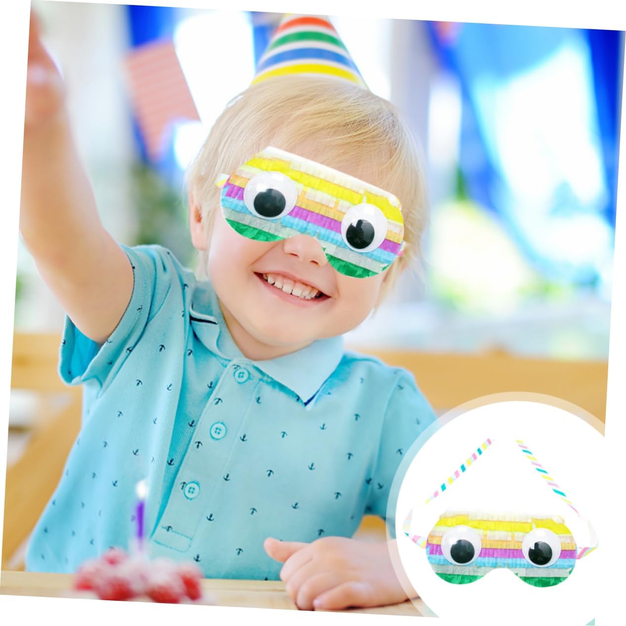 BESPORTBLE 2Pcs Paper Pinata Eye Masks for Birthday Party Game Supplies Fun Cosplay Accessories Lightweight for Celebrations and Photo Props
