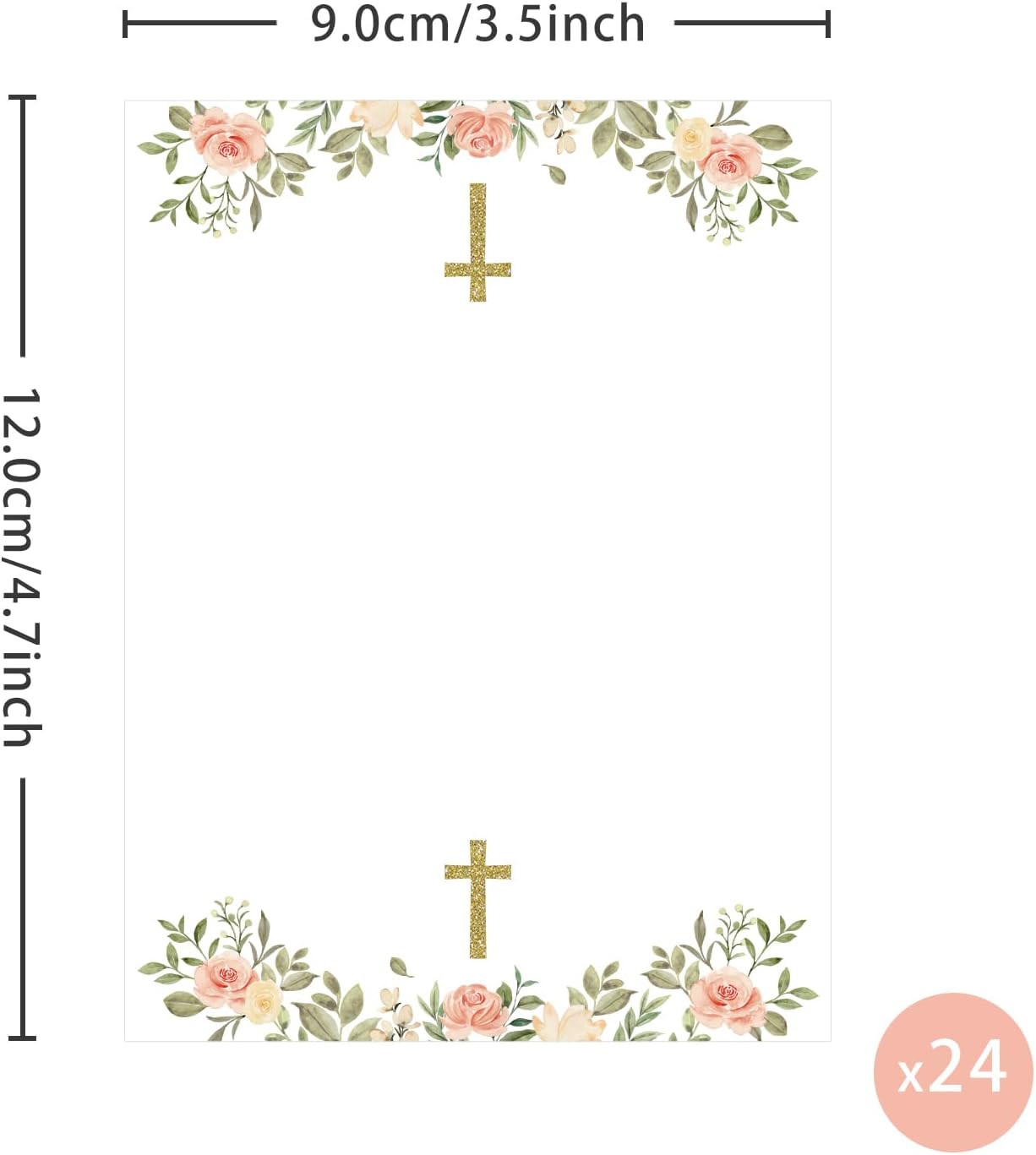 24 Pcs Baptism Place Cards, Baptism Themed Buffet Food Labels and Tent Name Cards for Newborn Baby Shower Party Table Setting Decorations Supplies (White)