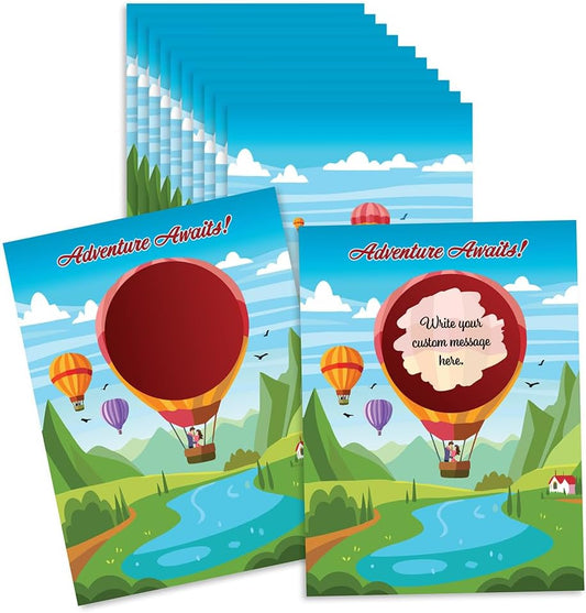Make Your Own DIY Treasure Map Scavenger Hunt Scratch Off ScratchNotes 20 Pack 3x4 Note Cards & Stickers - Colors B