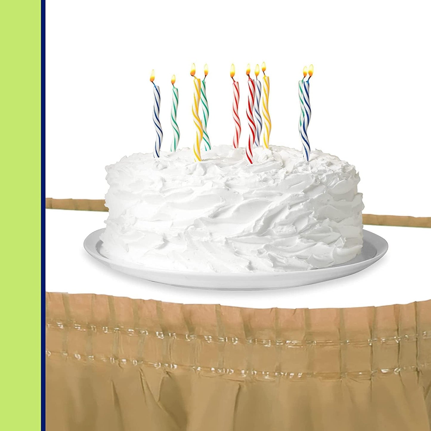Party Dimensions Plastic Table Skirt, 29-Inches by 14-Feet - White - 6 Pack