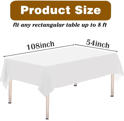Kopokita 2PCS Black Plastic Tablecloths 54 x 108 Inch, Disposable Table Cloths Rectangle Party Table Covers
