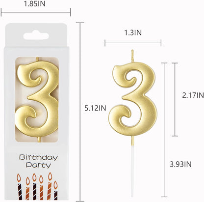 PHD CAKE 10-Count 0-9 Gold Number Birthday Candles, Number One Birthday, Gold Number Candles, Party Celebration, Baby Showers