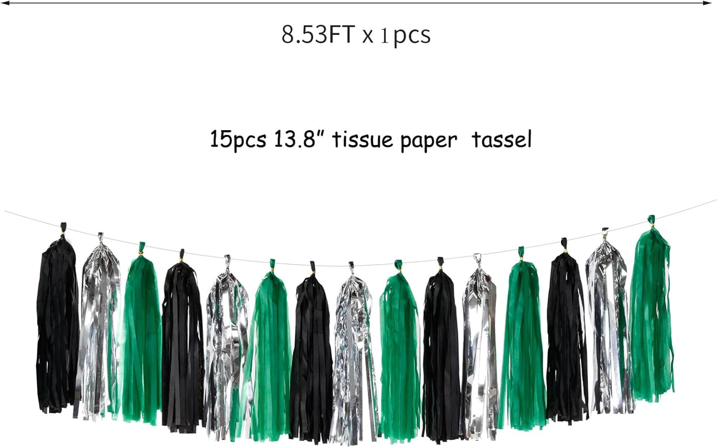 Navy-Blue White-Silver Tassel Garland Streamers - 15pcs Party Decorations Tissue Paper Tassels Banner,Graduation 2025 Wedding Baby Bridal Shower Hanging Decoration Boy Birthday Backdrop Decor Panduola