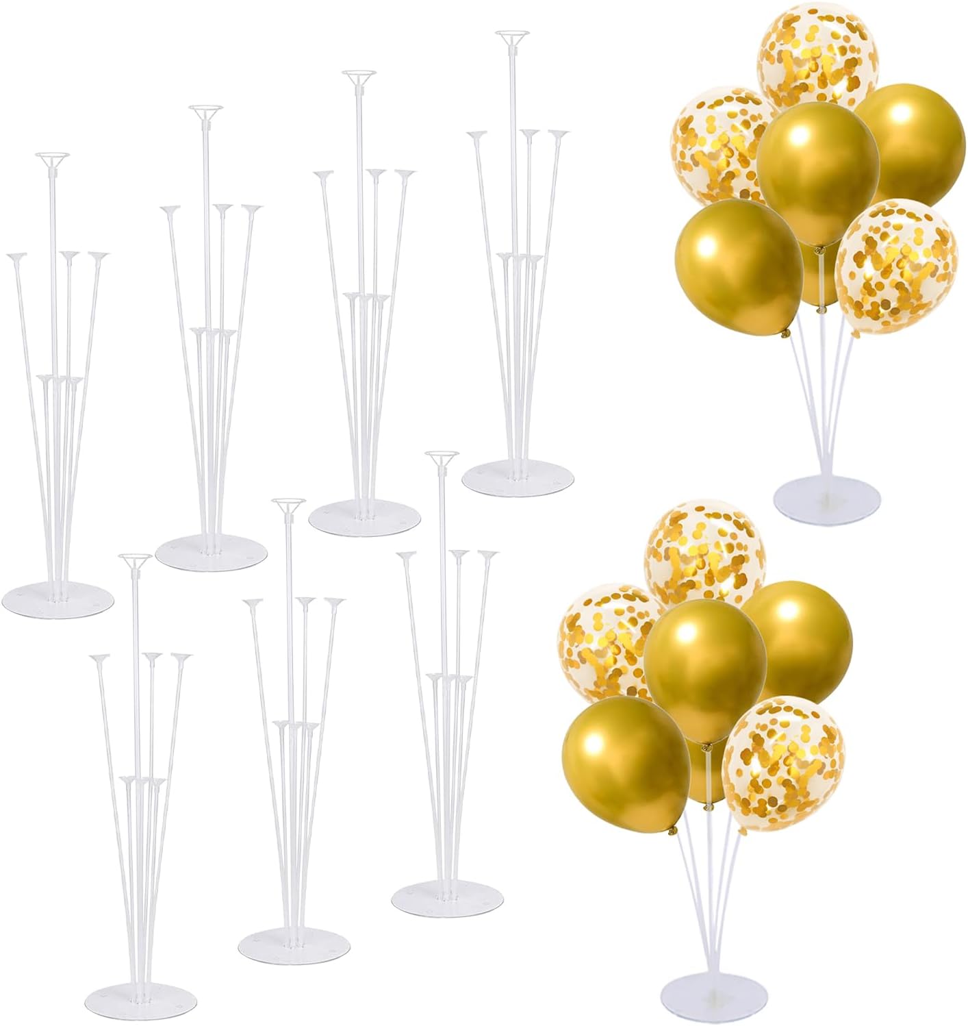 Balloon Stand Kit For Table - 10 Sets Balloon Sticks with Base For Birthday Graduation Party Decorations