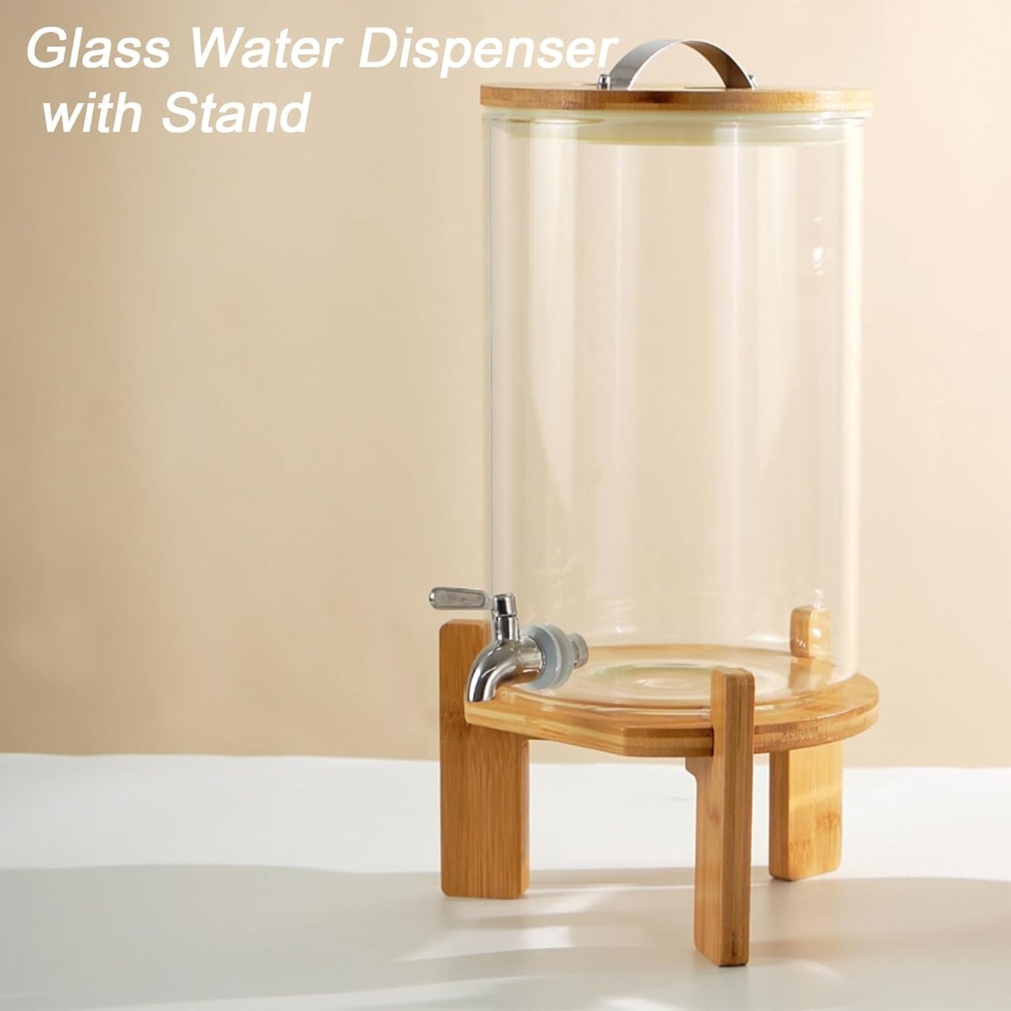 3.6 Gallon Drink dispenser,Glass Water Dispenser with Stand,Glass Beverage Dispenser with Spigot - Large Drink Dispensers for Parties,Bars,Restaurants