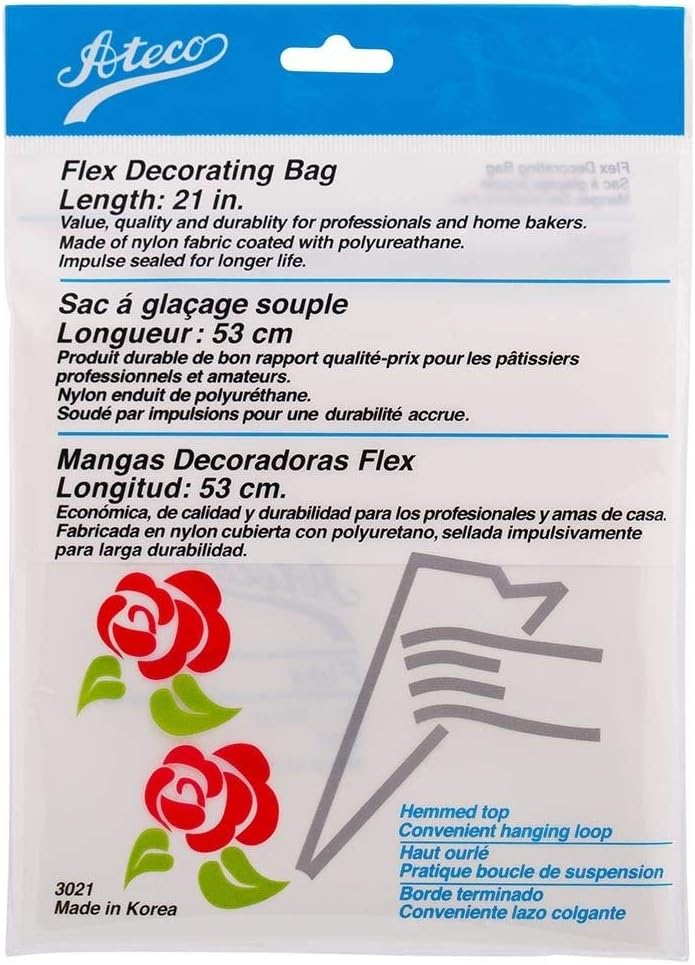 Ateco Flex Decorating Bag, Coated Nylon, 16-Inch, Reusable Baking Supply, White