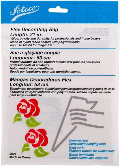 Ateco Flex Decorating Bag, Coated Nylon, 16-Inch, Reusable Baking Supply, White