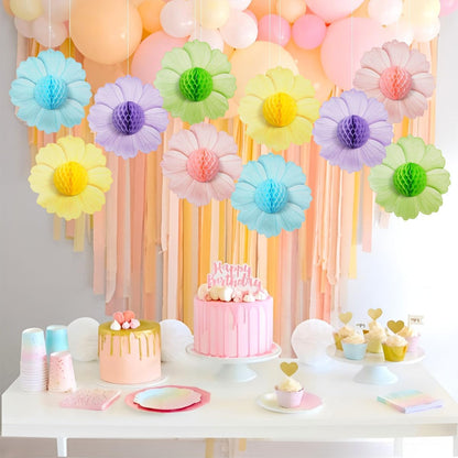 Party Hanging Paper Fans Decoration Set for Wedding Birthday Party Mother's Day Round Events Accessories Set of 8