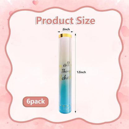 6 Pack Rose Gold Confetti Poppers, 12 Inch Confetti Cannon Party Poppers Shooters for Gender Reveal, Birthday, Wedding, Graduation, Anniversary, Parties, Christmas, New Year's Eve