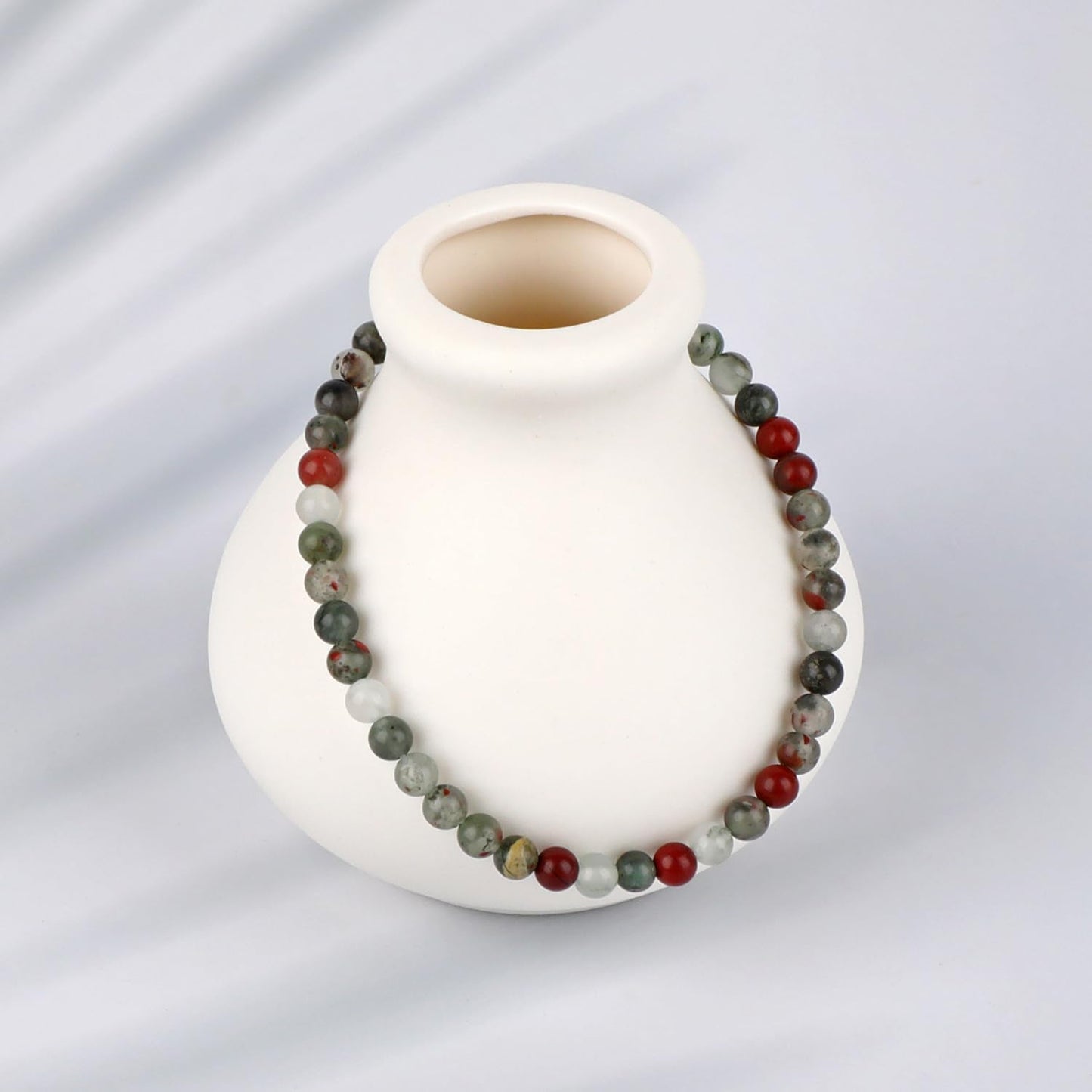 LPBeads Handmade Natural Gemstone Stretch Elastic Bracelet Healing Crystal Round Stone Beads Jewelry Gifts for Women Men