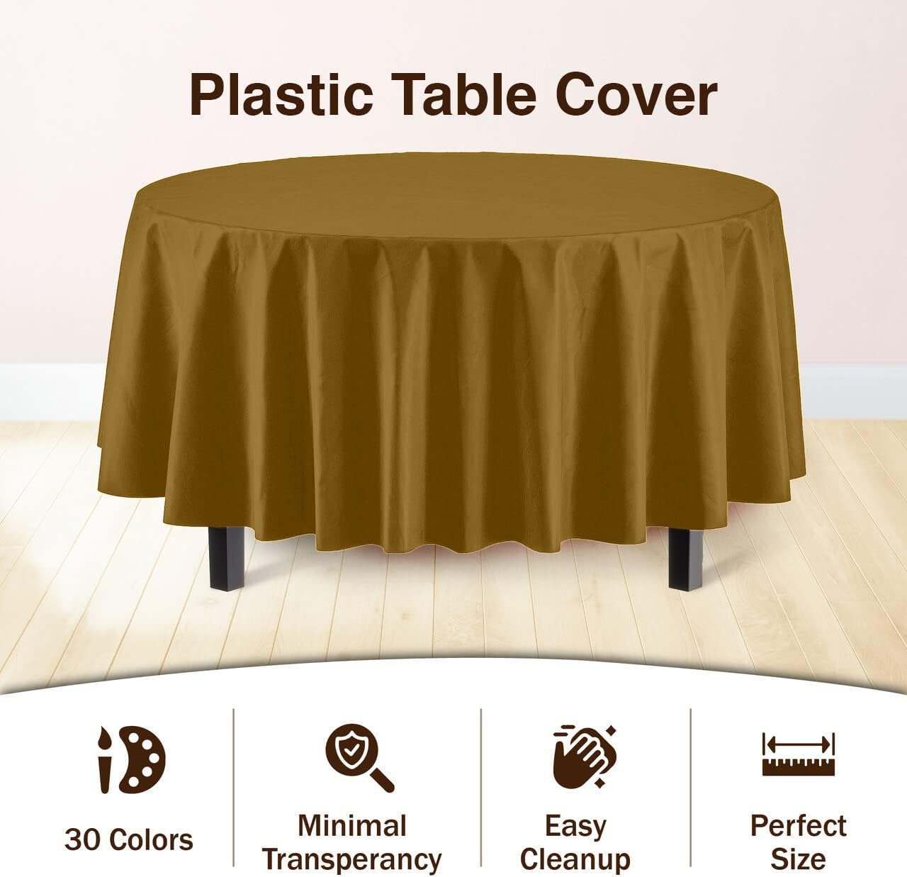 12-Pack Premium Plastic Tablecloth 54in. x 108in. Rectangle Table Cover - Dark Blue - Colors B