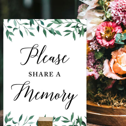 Andaz Press Wedding Party Signs, Natural Greenery Green Leaves, 8.5x11-inch, Bridal Shower Scavenger Hunt, 1-Pack - Colors D