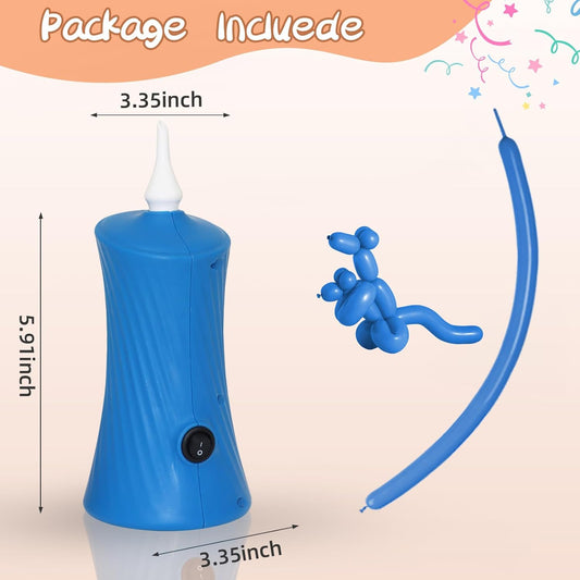 Voircoloria 260 Balloon Pump Electric, Portable Automatic Dual Nozzle Inflator with Tying Tools for Long Animal Balloons Birthday Gender Reveal Baby Shower Balloons Party Decorations