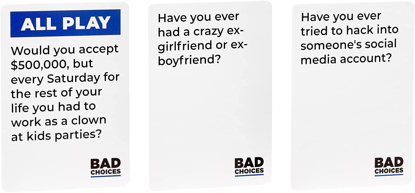 BAD CHOICES Party Game + After Dark Set – Hilarious Adult Card Game for Friends & Game Night | Funny Conversation & Icebreaker Board Game for Parties, Pregames, Social Gatherings & Fun Gift Ideas