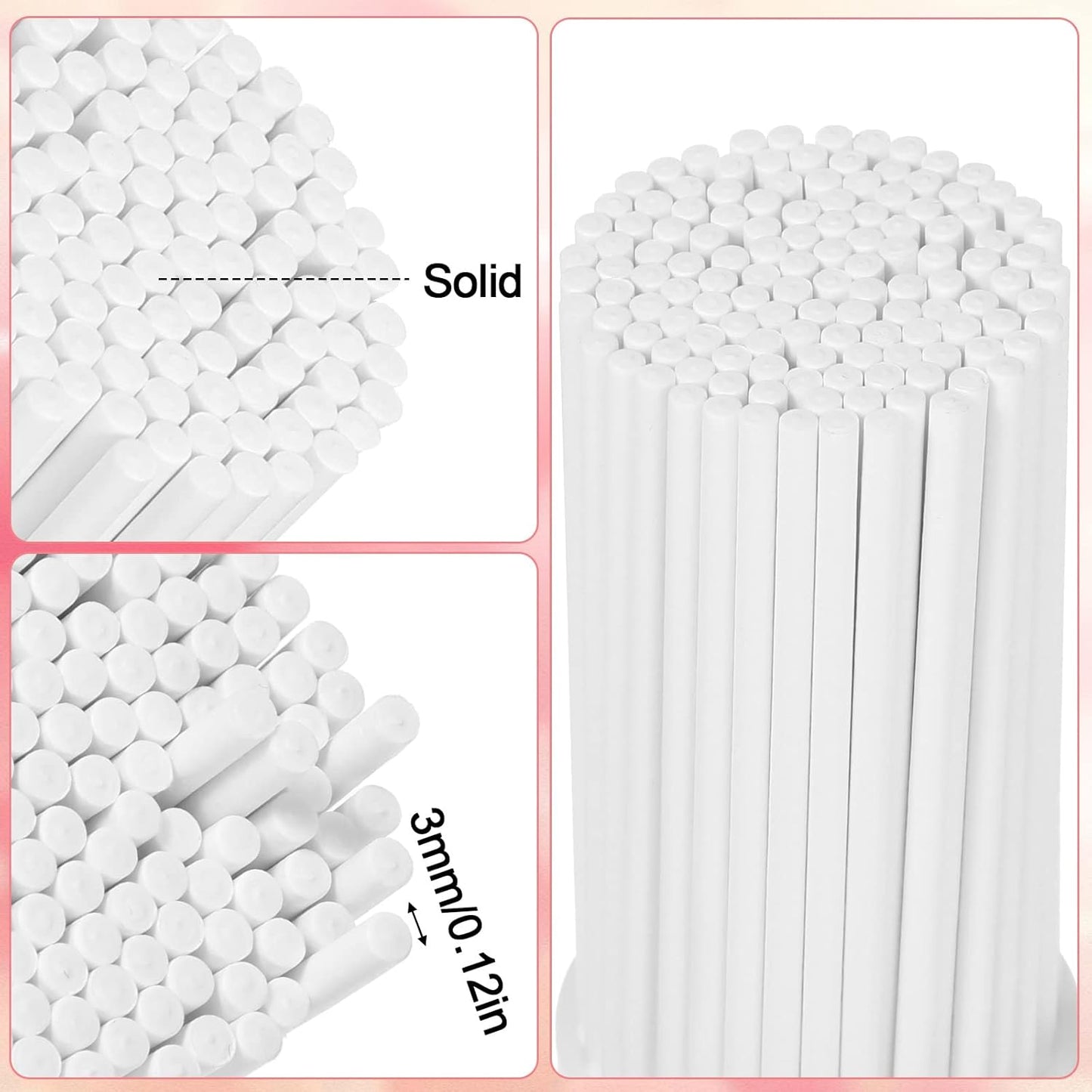 Roowest 1600 Pcs Cake Pop Sticks and Wrappers Kit Including 400 Cake Pop Sticks 400 Clear Candy Treat Bags 800 Gold Metallic Twist Ties for Candy Chocolate Suckers Making(3.94 x 0.12 Inches)