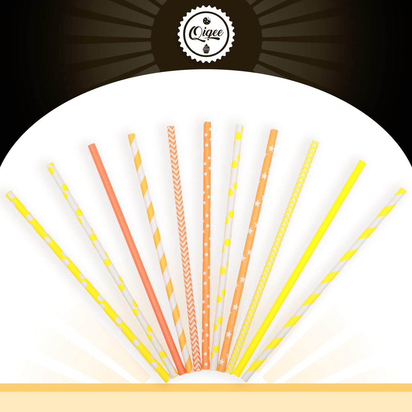 Pink Paper Straws 150pcs Disposable Straws Bulk (10 Pattern) qiqee