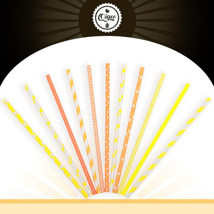 Pink Paper Straws 150pcs Disposable Straws Bulk (10 Pattern) qiqee