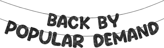 Fulmoon Pre-strung Back by Popular Demand Banner Glitter Welcome Home Party Decorations Welcome Back Sign for Office Return Comeback Divorce Party Supplies (Black)