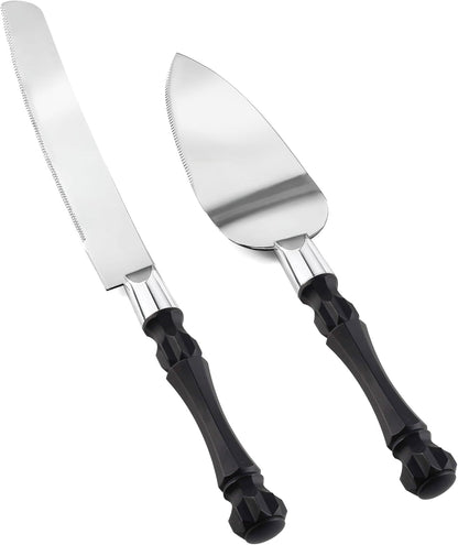 Homi styles Wedding Cake knife and Server Set | Elegant Rose Gold Color Premium 420 Stainless Steel plated Blades | Cake & Pie Serving Set for Wedding Cake, Birthdays, Anniversaries, Parties