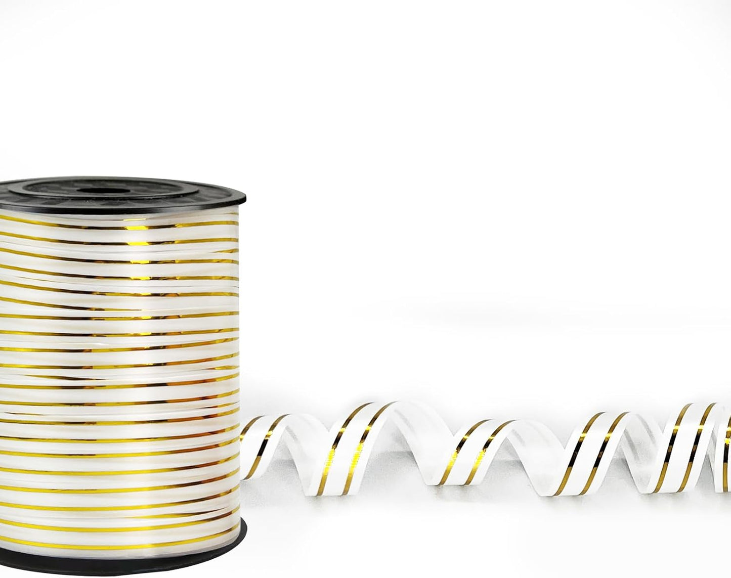 219 Yards Ribbon-White Gold Rimmed Balloon Curling Ribbons Balloon String Balloon Ribbon for Gift Wrapping Curling Ribbon, for DIY Decor Ribbons， Wedding, Florist Flower,Party Decoration