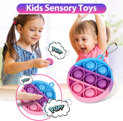 Pop Fidget Toys Bulk Its Party Favors for Kids 4-8 8-12 30 Pack Mini Pop Keychain It Small Fidgets for Classroom Prizes School End of Year Student Gifts from Teacher Birthday Goodie Bag Stuffers